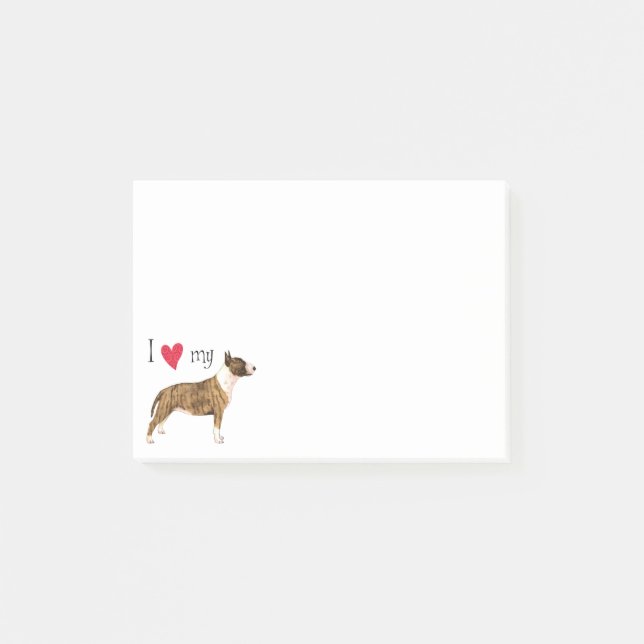 Post-it® J'aime ma mini Bull Terrier (Devant)