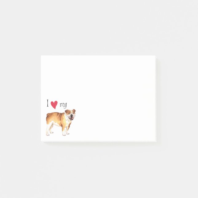 Post-it® J'aime mon bouledogue (Devant)