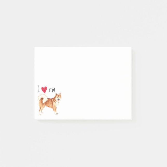 Post-it® J'aime mon chien de berger islandais (Devant)