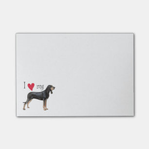 Post-it® J'aime mon Coonhound noir et bronzage