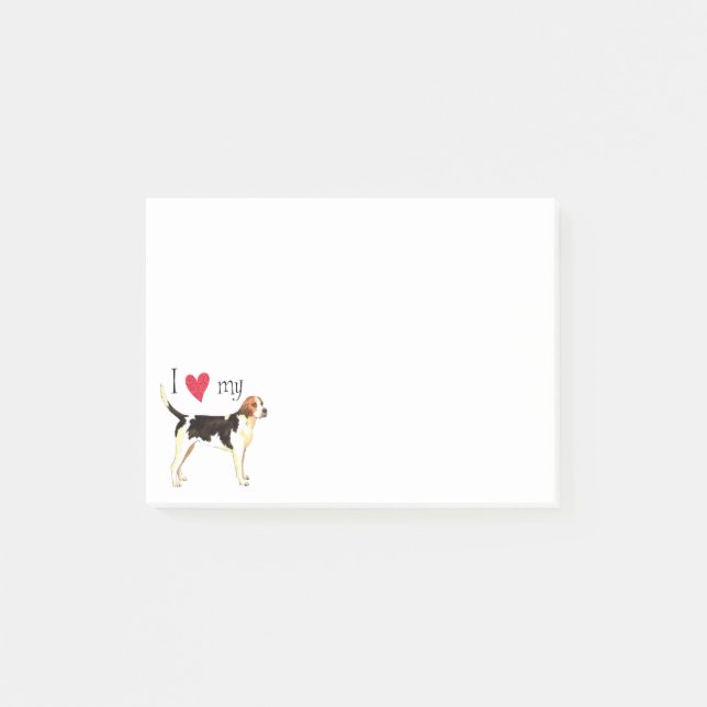 Post-it® J'aime mon fox-hound anglais (Devant)