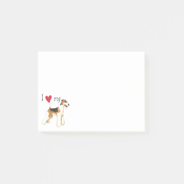 Post-it® J'aime mon Fox Terrier de fil (Devant)