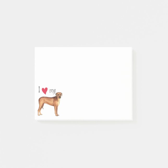 Post-it® J'aime mon Rhodesian Ridgeback (Devant)