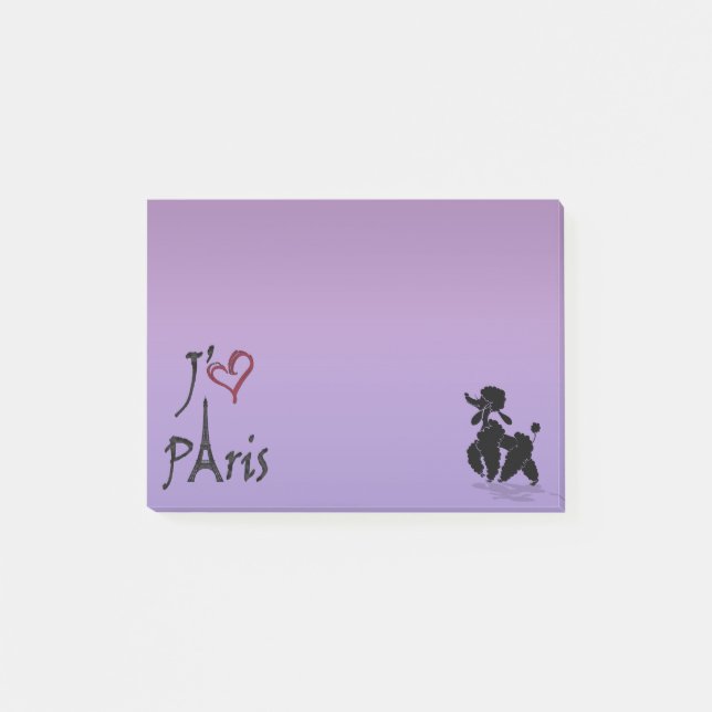 Post-it® j'aime Paris' Notes de caniche (Devant)