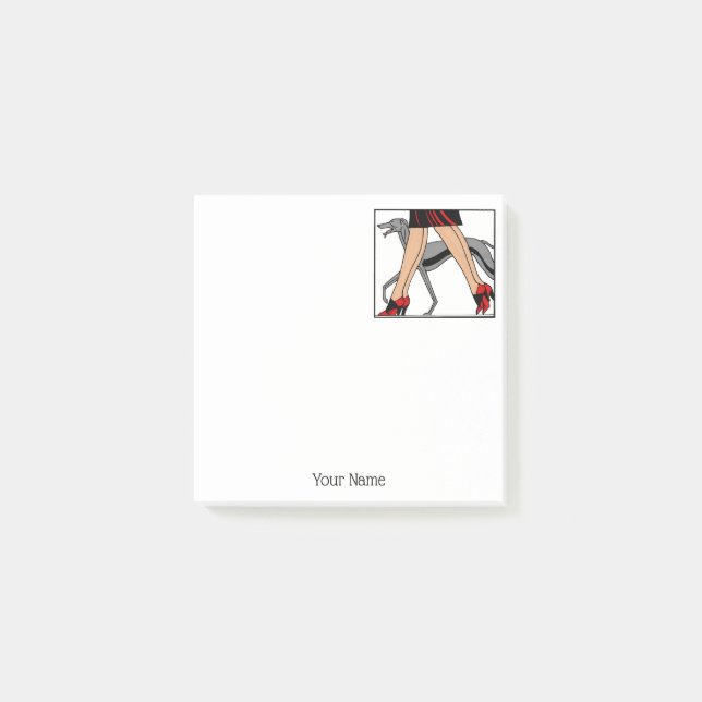 Post-it® Jambes Art déco femmes Greyhound Whippet Chien R (Devant)