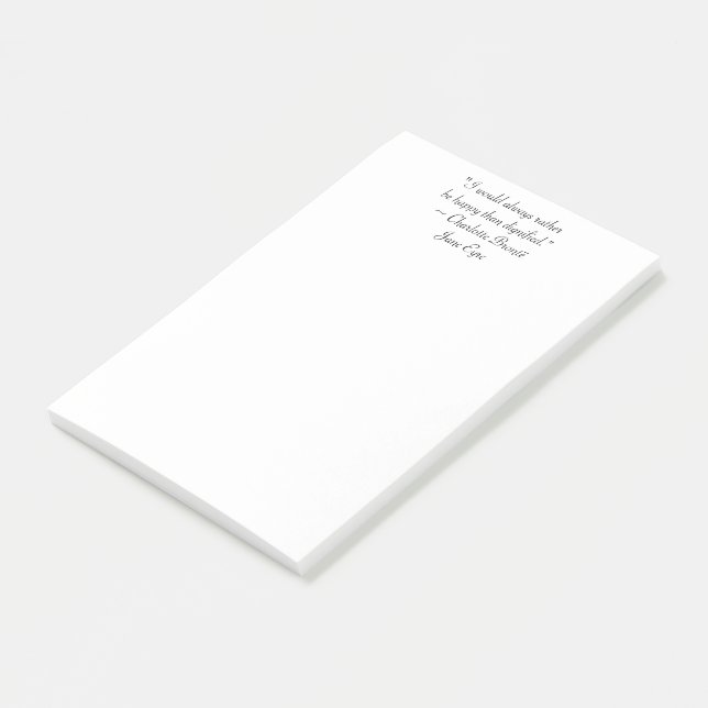 Post-it® Jane Eyre Plutôt Être Heureuse Que Citation Dignif (Incliné)