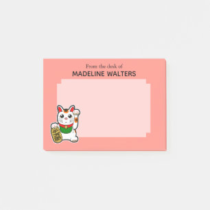 Post-it® Japonais Becking Cat Pink Personnalisé