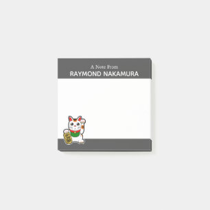 Post-it® Japonais Chat chanceux personnalisé