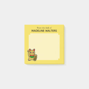 Post-it® Japonais Golden Lucky Chat Personnalisé