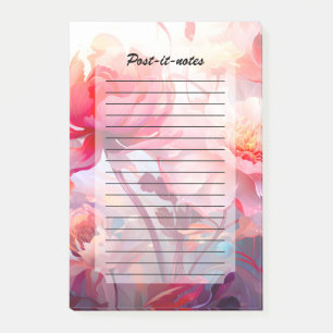 Post-it® Jardin aquarelle de pivoines de printemps en fleur