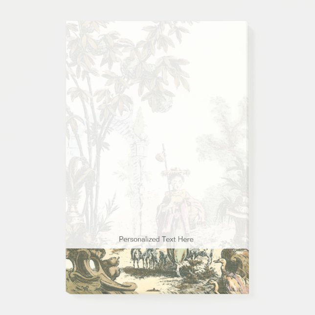Post-it® Jardin asiatique avec femme et animaux (Devant)