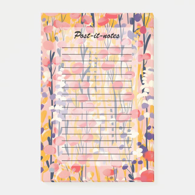 Post-it® Jardin botanique floral abstrait moderne de fleurs (Devant)