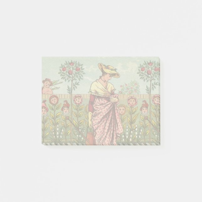 Post-it® Jardin Cultivation Flower Woman Art Antique (Devant)