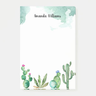 Post-it® Jardin de Cactus Monogramme personnalisé