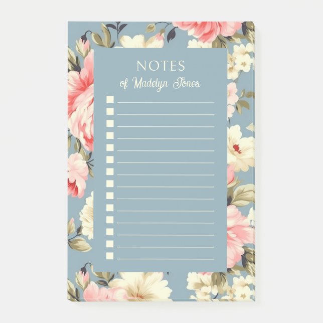 Post-it® Jardin de campagne français Fleurs poussiéreuses b (Devant)