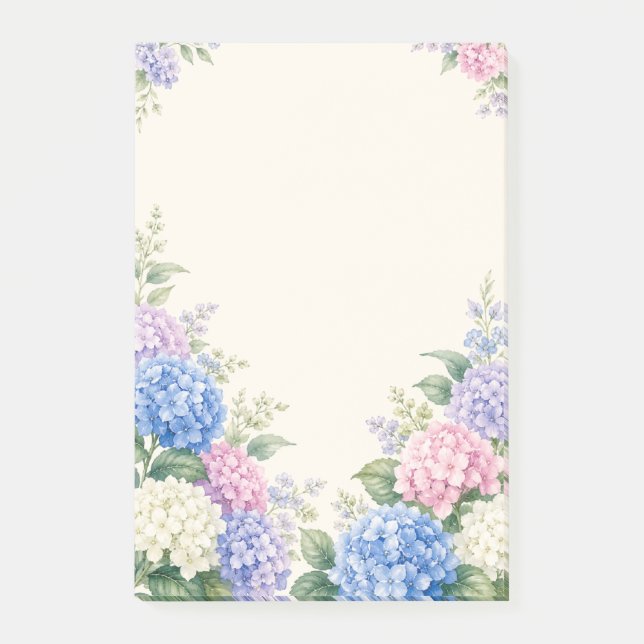 Post-it® Jardin d'hortensias à l'aquarelle  (Devant)