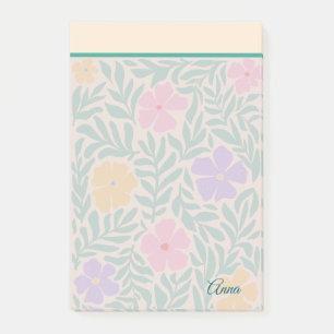 Post-it® Jardin fleuri moderne personnalisé Vert rose