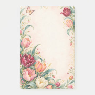 Post-it® Jardin Floral Élégant de Tulipes à l'Aquarelle