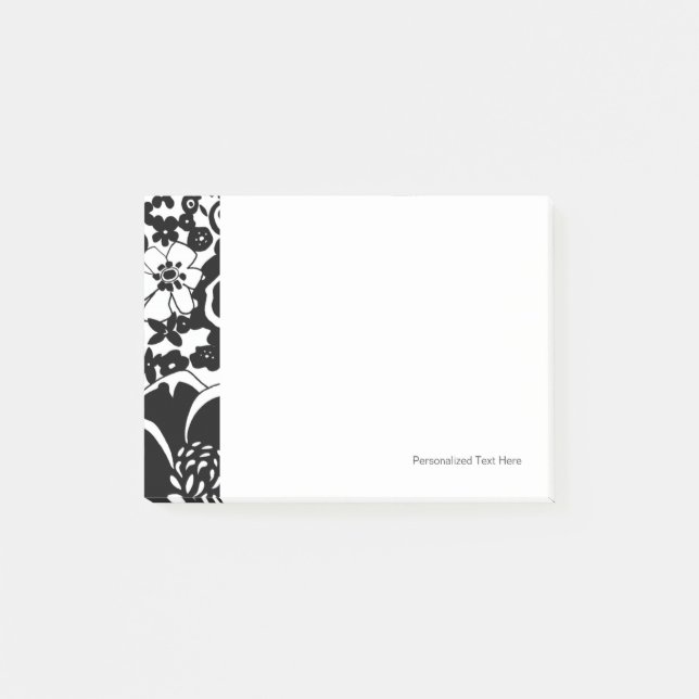 Post-it® Jardin floral noir et blanc Motif graphique (Devant)