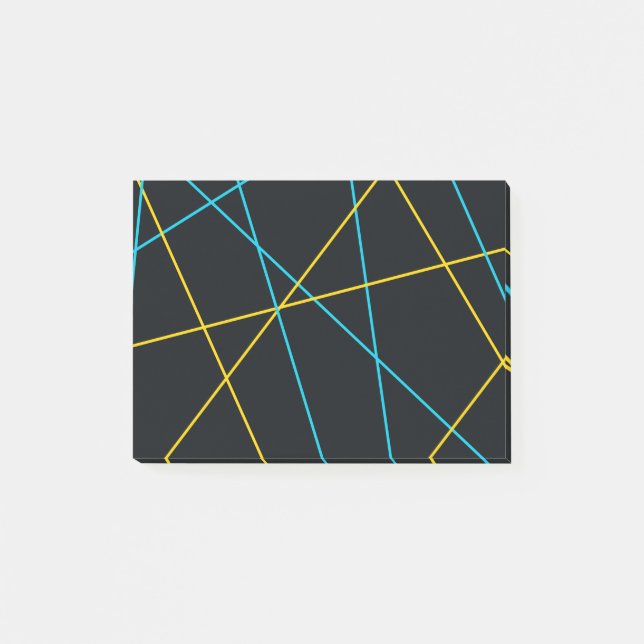 Post-it® Jaune, Bleu, cool, tendance, urbain, lignes modern (Devant)