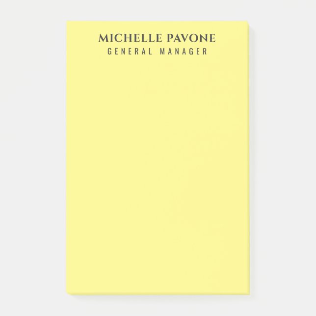 Post-it® Jaune clair élégant simple ordinaire professionnel (Devant)