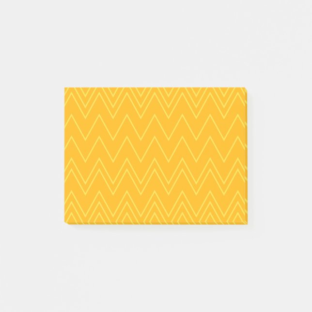 Post-it® Jaune, cool, tendance, moderne, motif de zigzag ur (Devant)