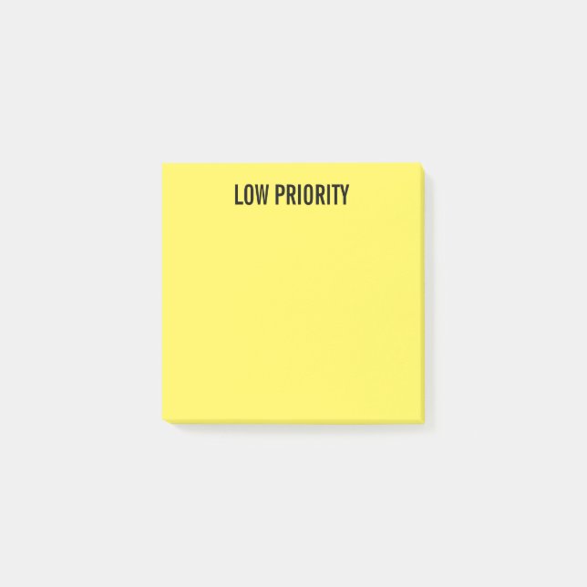 Post-it® Jaune de basse priorité pré-étiqueté (Devant)