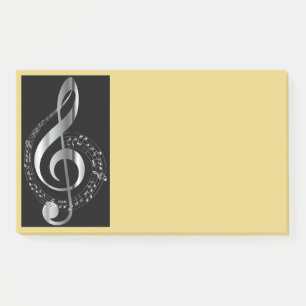Post-it® Jaune de clef triple de note musicale ou toute