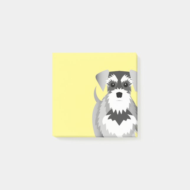Post-it® Jaune lumineux mignon de Schnauzer miniature (Devant)