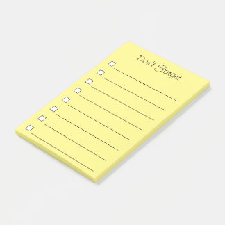 Post-it® Jaune N'oubliez pas les notes collantes - À faire