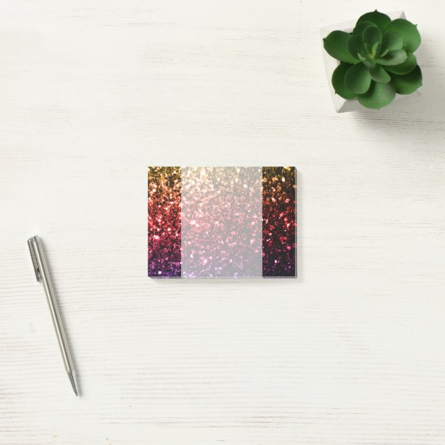 Post-it® Jaune rouge violet arc-en-ciel faux paillettes sci (Bureau)