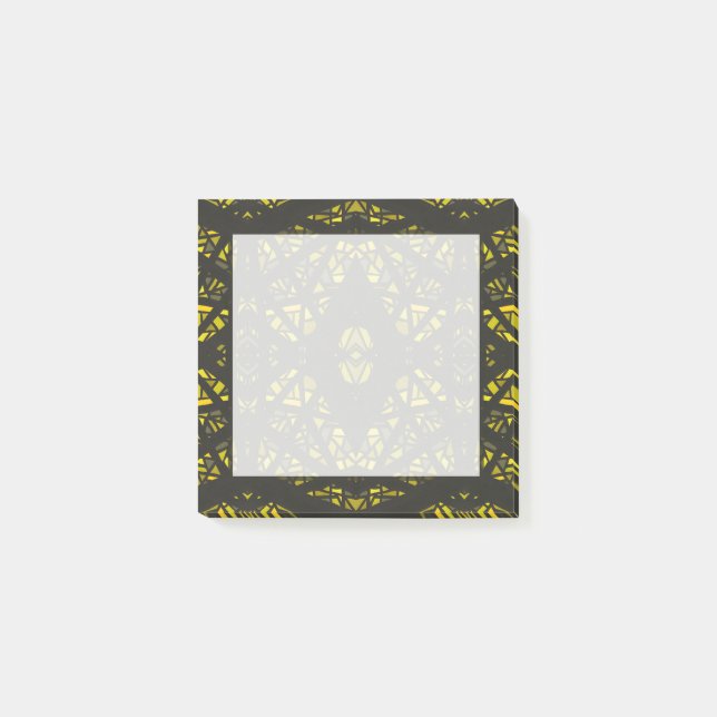 Post-it® Jaune Spectroscopique Noir Art Abstrait Gouache (Devant)