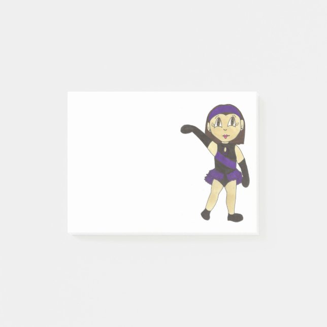 Post-it® Jazz Dance Enseignante Danseuse Fille Considérant  (Devant)