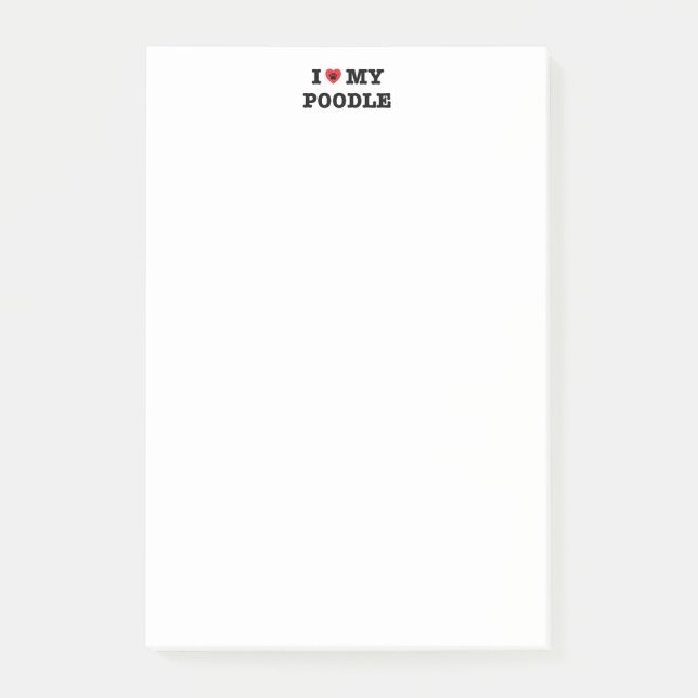 Post-it® Je Coeur Mon Poodle (Devant)