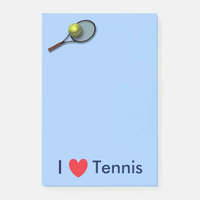 Post-it® "Je des notes de Courrier-it® aime tennis" 4 x 6 (Devant)