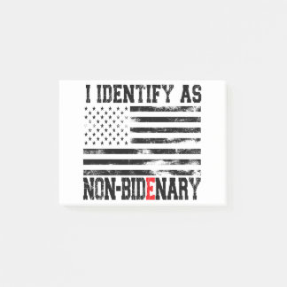 Post-it® Je M'Identifie Comme Non-Biden - Anti-Biden Funny