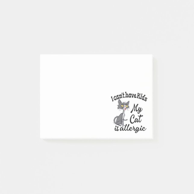 Post-it® Je ne peux pas avoir d'enfants Mon chat est allerg (Devant)