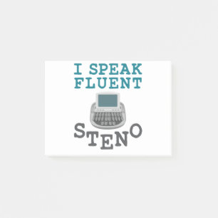 Post-it® Je parle Fluent Steno Court Reporter Stenographer