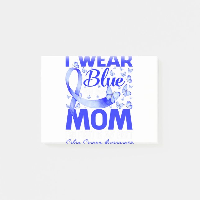 Post-it® Je Porte Du Bleu Pour Ma Mère Colon Cancer Sensibi (Devant)