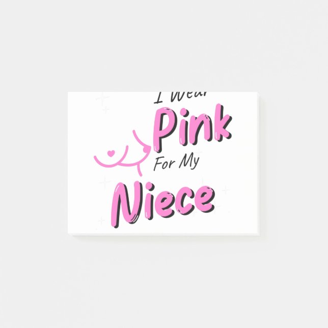 Post-it® Je Porte Du Rose Pour Ma Nièce (Devant)