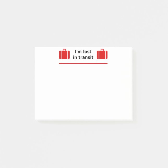 Post-it® Je suis perdu en transit Double Suitcase Couleur-L (Devant)