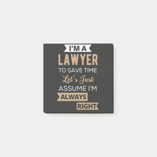 Post-it® Je suis un avocat, pour gagner du temps (Devant)