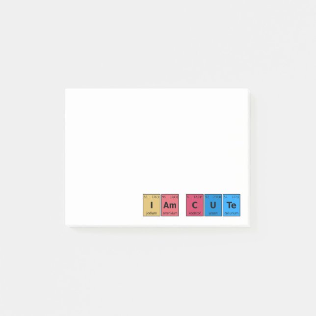 Post-it® Je suis une table périodique mignonne (Devant)
