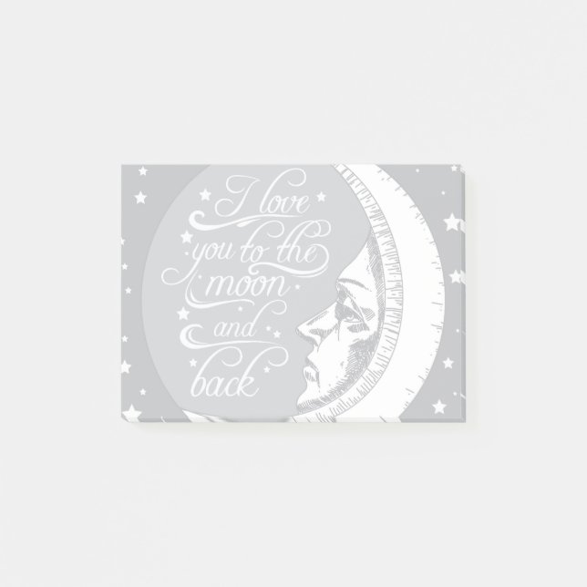 Post-it® Je t'aime à la lune et au dos (Devant)