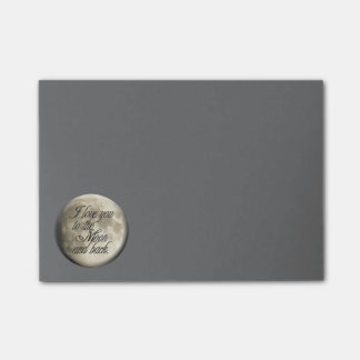 Post-it® Je t'aime au lunaire réaliste de lune et de dos
