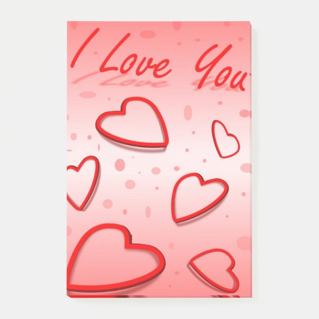 POST-IT® "JE T'AIME" COEURS (Devant)