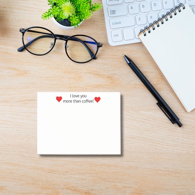 Post-it® Je t'aime plus que le café,Personnalisé drôle (Créateur téléchargé)
