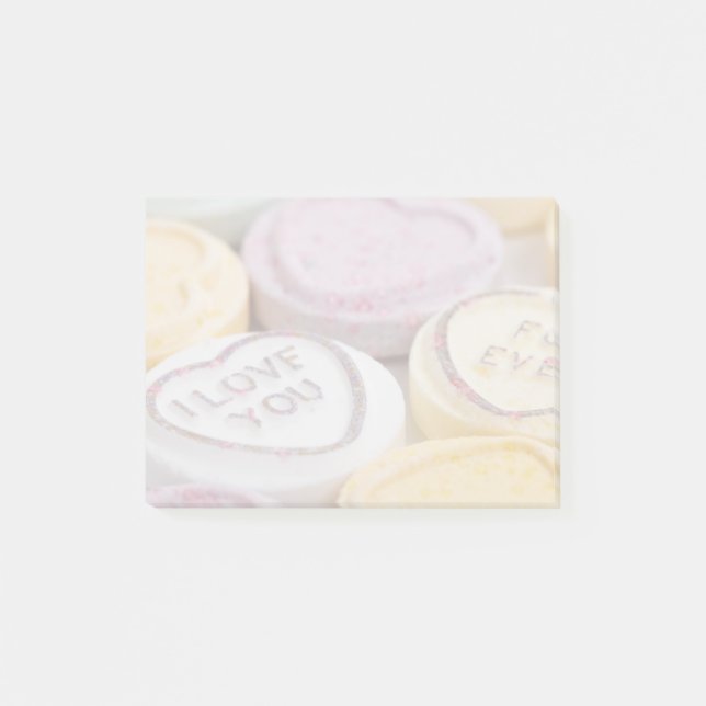 Post-it® Je t'aime Sweet Candy Valentine Coeurs (Devant)