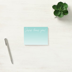 Post-it® Jésus t'aime ! vert turquoise