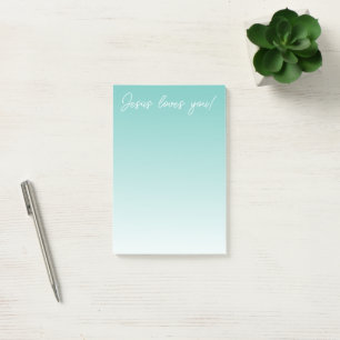 Post-it® Jésus t'aime !   vert turquoise